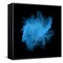 Freeze Motion of Blue Powder Exploding, Isolated on Black, Dark Background. Abstract Design of Whit-Bashutskyy-Framed Stretched Canvas