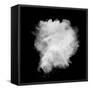 Freeze Motion Of White Dust Explosion Isolated On Black Background-Jag_cz-Framed Stretched Canvas