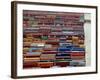 Freight Containers are Lined up Outside the Port of Piraeus, Near Athens-null-Framed Photographic Print