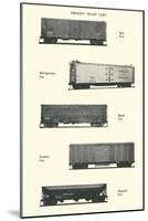 Freight Train Cars-null-Mounted Art Print