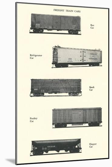 Freight Train Cars-null-Mounted Art Print