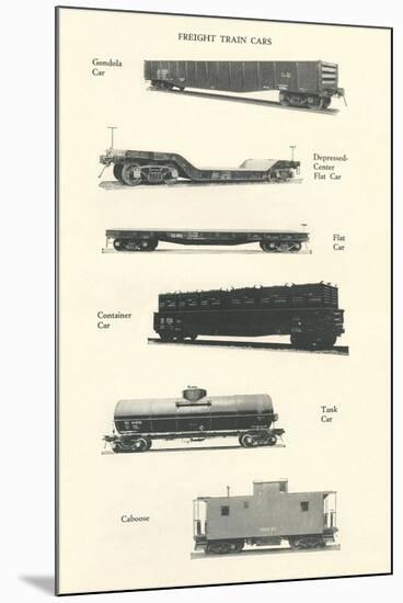 Freight Train Cars-null-Mounted Art Print