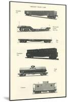 Freight Train Cars-null-Mounted Art Print