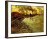 Freight Train, Dusk-Fritz Thaulow-Framed Giclee Print