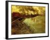 Freight Train, Dusk-Fritz Thaulow-Framed Giclee Print