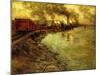 Freight Train, Dusk-Fritz Thaulow-Mounted Giclee Print