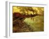 Freight Train, Dusk-Fritz Thaulow-Framed Giclee Print