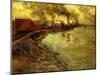 Freight Train, Dusk-Fritz Thaulow-Mounted Giclee Print