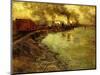 Freight Train, Dusk-Fritz Thaulow-Mounted Giclee Print