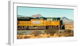 Freight Train Engine on the Move in West Texas-James White-Framed Photographic Print