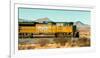 Freight Train Engine on the Move in West Texas-James White-Framed Photographic Print