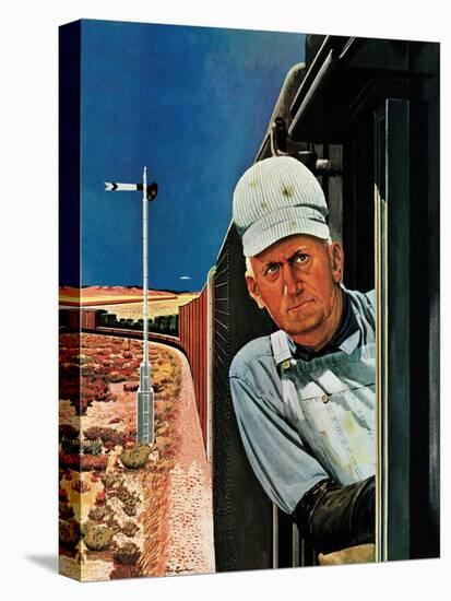 "Freight Train Engineer," June 3, 1944-Fred Ludekens-Stretched Canvas