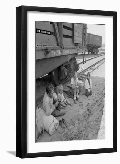 Freight Train Family-Dorothea Lange-Framed Art Print