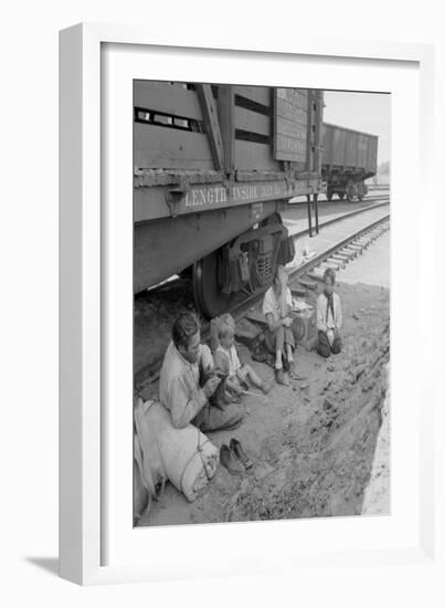 Freight Train Family-Dorothea Lange-Framed Art Print