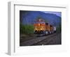 Freight Train Moving on Tracks, Stevenson, Columbia River Gorge, Washington, USA-Steve Terrill-Framed Photographic Print