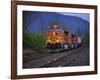 Freight Train Moving on Tracks, Stevenson, Columbia River Gorge, Washington, USA-Steve Terrill-Framed Photographic Print