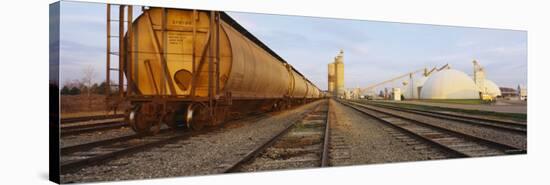 Freight Train on a Railroad Track, Webberville, Ingham County, Michigan, USA-null-Stretched Canvas