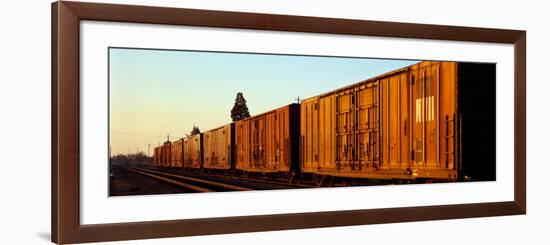 Freight Train on the Railroad Tracks, Central Valley, California, USA-null-Framed Photographic Print
