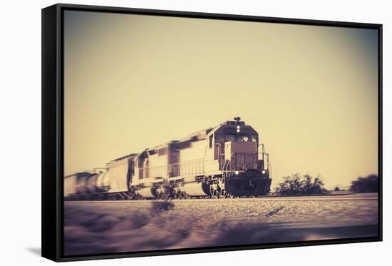 Freight Train Traveling through Arizona Desert-BCFC-Framed Stretched Canvas