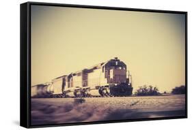 Freight Train Traveling through Arizona Desert-BCFC-Framed Stretched Canvas