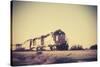 Freight Train Traveling through Arizona Desert-BCFC-Stretched Canvas