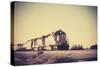 Freight Train Traveling through Arizona Desert-BCFC-Stretched Canvas