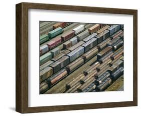 Freight Wagons on the Canadian Pacific Railway at Vancouver Harbour, Canada-Robert Francis-Framed Photographic Print