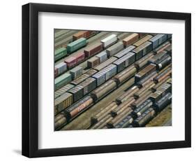 Freight Wagons on the Canadian Pacific Railway at Vancouver Harbour, Canada-Robert Francis-Framed Photographic Print