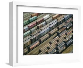 Freight Wagons on the Canadian Pacific Railway at Vancouver Harbour, Canada-Robert Francis-Framed Photographic Print