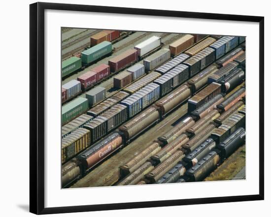 Freight Wagons on the Canadian Pacific Railway at Vancouver Harbour, Canada-Robert Francis-Framed Photographic Print