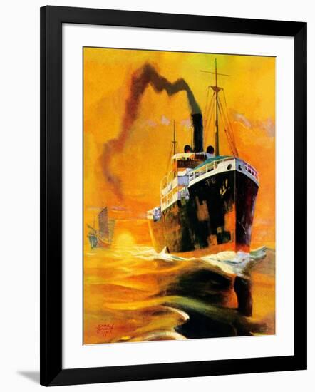 "Freighter,"December 14, 1935-Edgar Franklin Wittmack-Framed Giclee Print