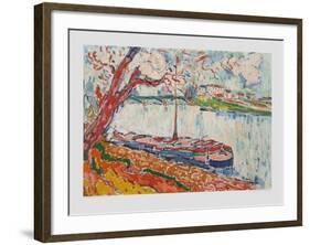 Freighter on the Seine at Chatou-Maurice de Vlaminck-Framed Collectable Print