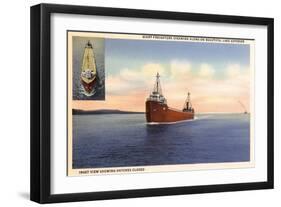 Freighters on Lake Superior, Minnesota-null-Framed Art Print