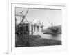 Fremont Bridge Construction Photograph - Seattle, WA-Lantern Press-Framed Art Print