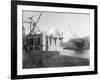 Fremont Bridge Construction Photograph - Seattle, WA-Lantern Press-Framed Art Print