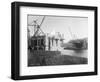 Fremont Bridge Construction Photograph - Seattle, WA-Lantern Press-Framed Art Print