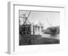 Fremont Bridge Construction Photograph - Seattle, WA-Lantern Press-Framed Art Print