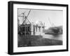 Fremont Bridge Construction Photograph - Seattle, WA-Lantern Press-Framed Art Print