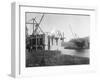 Fremont Bridge Construction Photograph - Seattle, WA-Lantern Press-Framed Art Print