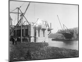 Fremont Bridge Construction Photograph - Seattle, WA-Lantern Press-Mounted Art Print