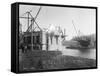 Fremont Bridge Construction Photograph - Seattle, WA-Lantern Press-Framed Stretched Canvas