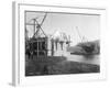 Fremont Bridge Construction Photograph - Seattle, WA-Lantern Press-Framed Art Print