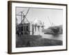 Fremont Bridge Construction Photograph - Seattle, WA-Lantern Press-Framed Art Print