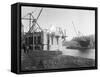 Fremont Bridge Construction Photograph - Seattle, WA-Lantern Press-Framed Stretched Canvas