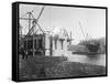 Fremont Bridge Construction Photograph - Seattle, WA-Lantern Press-Framed Stretched Canvas