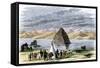 Fremont Expedition: Pyramid Lake in Nevada during John Charles Fremont's Second Expedition to the W-null-Framed Stretched Canvas