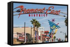 Fremont Street and Neon Sign, Las Vegas, Nevada, United States of America, North America-Michael DeFreitas-Framed Stretched Canvas