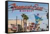 Fremont Street and Neon Sign, Las Vegas, Nevada, United States of America, North America-Michael DeFreitas-Framed Stretched Canvas