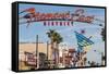 Fremont Street and Neon Sign, Las Vegas, Nevada, United States of America, North America-Michael DeFreitas-Framed Stretched Canvas