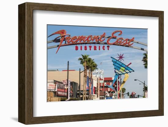 Fremont Street and Neon Sign, Las Vegas, Nevada, United States of America, North America-Michael DeFreitas-Framed Photographic Print